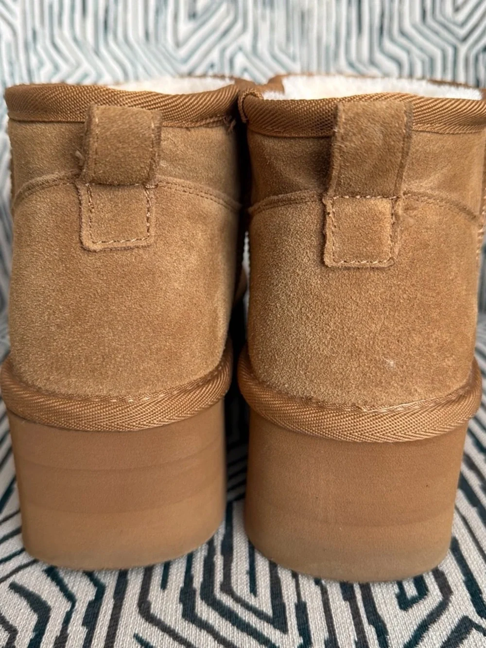 Cushionaire Women's Platform Suede Ankle Boots in Caramel